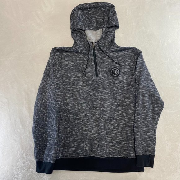 TONY HAWK Men's Medium 1/4 Zip Long Sleeve Hooded Pullover Gray Skateboard - Picture 1 of 9
